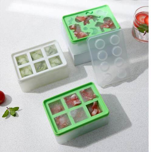 Lidded Plastic Ice Cube Tray Mold, Food-Grade Building Block