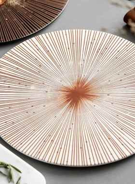 陶瓷平西餐盘子YOF板盘家用创意日式仪牛排摆盘感餐厅餐盘高端式