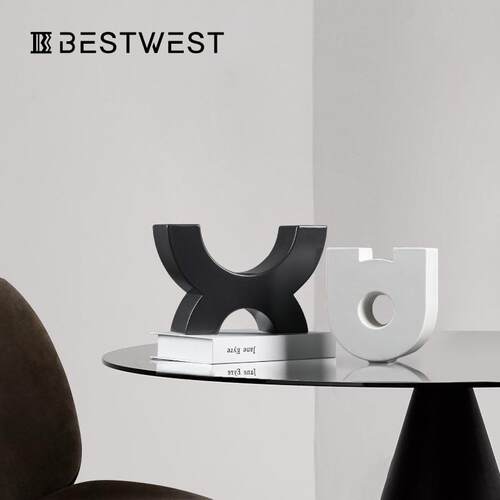 Best west 抽象创意艺术品酒柜电视柜书房书架样板房软装饰品摆件