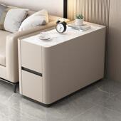 式 板边岩轻边角奢柜意实木客厅柜高级几落地简约几感现代侧边沙发