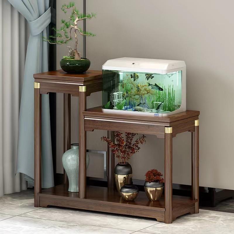 实木鱼缸架子花架子落地式鱼缸柜鱼缸桌子龟缸架鱼缸底座边几角几