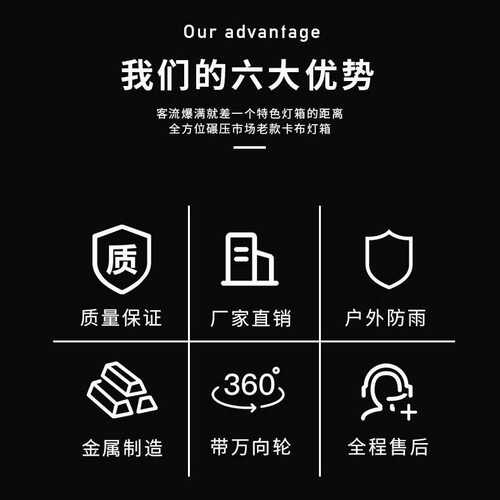 落地式四面旋转灯箱 户外立式旋转灯箱四面发光广告牌 可移动招牌