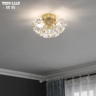 现代花朵吸顶灯全铜卧室房间书房吸顶灯过道餐厅饭店创意吊灯具