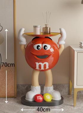 高档mm豆客电艺术轻奢厅大型视柜沙发人边床头置物架落地软装饰品