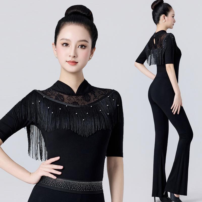 新款形体舞蹈训练服女模特走秀练功服套装导师气质礼仪培训连体服