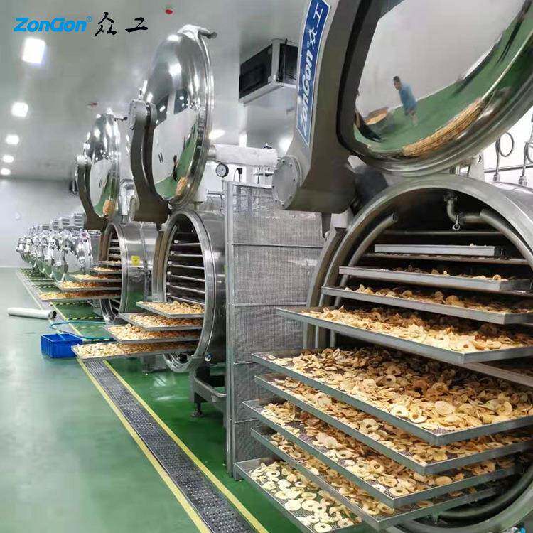 低温真空脱水变温压差闪蒸膨化设备非油炸烟台苹果脆片加工设备