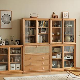 L01 书柜量储物柜桃木酒柜推拉门展示酒樱柜SG 大 实木组合 2I日式