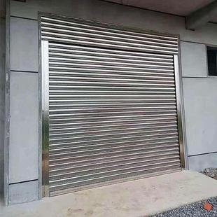 不锈钢304电动卷闸门自动车库门商铺卷帘门户外防盗门工厂仓库门