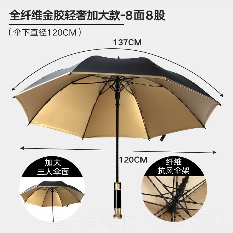 正品蓝雨伞柄雨伞长定制可印log固o加大加厚加公司全自动商务男太