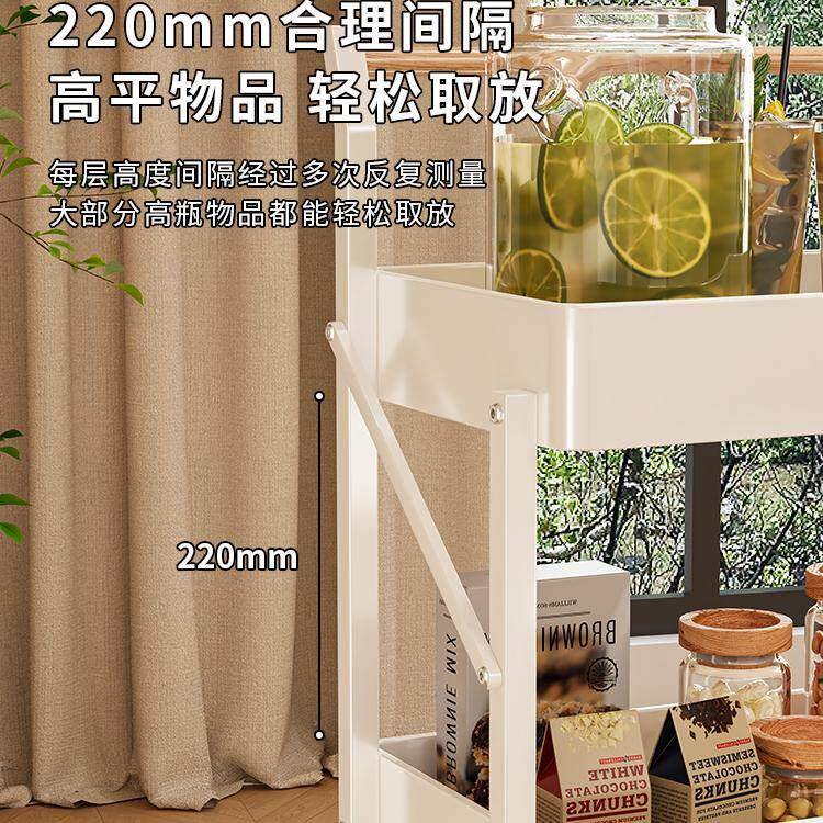 小推车置层物架移动折叠多零食厨房落妆地物浴室化室收纳置架婴儿