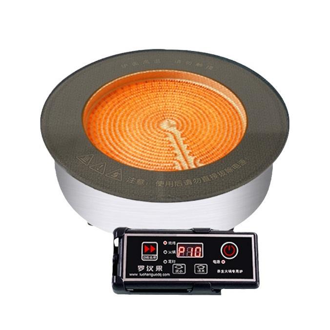 288C1新款商用入式火砂锅嵌大功率黑晶钛锅晶圆形台嵌两用电陶25