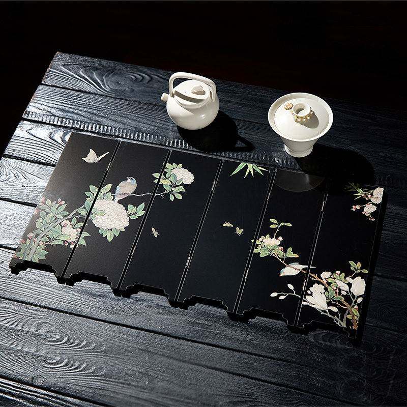 国潮双面中式漆器屏风摆件客用于适厅OMA玄关装饰盒包装礼创意设
