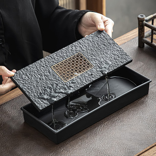 仿乌金石茶盘轻奢家用茶具茶台小型带储排沥水盘盘茶海