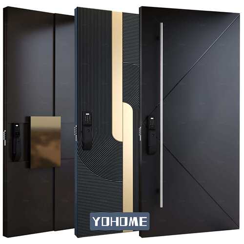 外贸出口别墅入户大门高端断桥铝隔热隔音保温进户门转轴门偏轴门