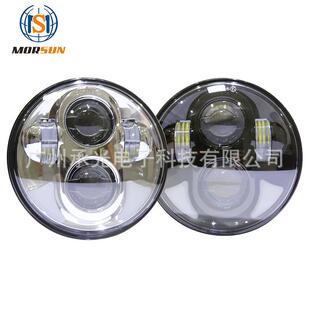 5.75寸哈雷前大灯led大灯哈雷机车改装 带日行灯前照灯