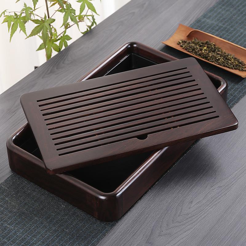 简约小号盛水茶盘家用茶台花梨黑檀实木储水迷你茶海茶具套装干泡