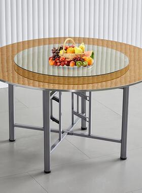 折叠大圆酒餐桌家桌用店带餐馆宴席圆桌面转盘简约实木F77MS5J5饭