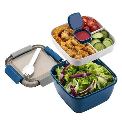 1 pc Salad Lunch Box Container With 37-oz Salad Bowl, 3 Comp