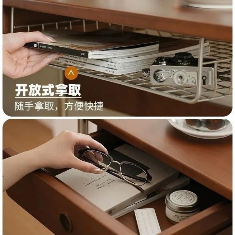 复古中古风书桌家用简约电脑办公桌子写字小户型用工作台带抽屉桌图片