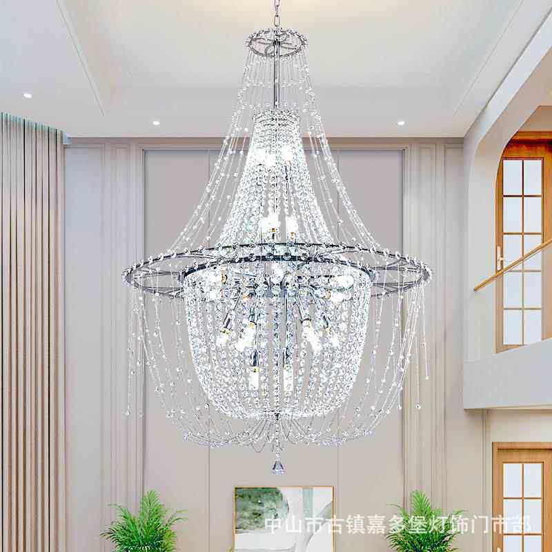 法式浪漫婚庆装饰灯 别墅客厅复式楼梯梦幻公主房结婚仙气水晶灯