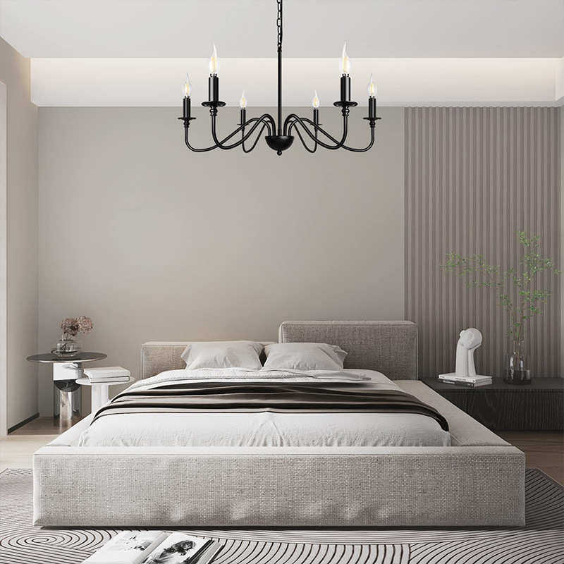 美式复古铁艺客厅黑色吊灯个性创意客厅餐厅灯卧室书房蜡烛灯,家装灯饰光源,客厅吊灯,淘宝优惠券,粉丝福利购,淘宝优惠卷