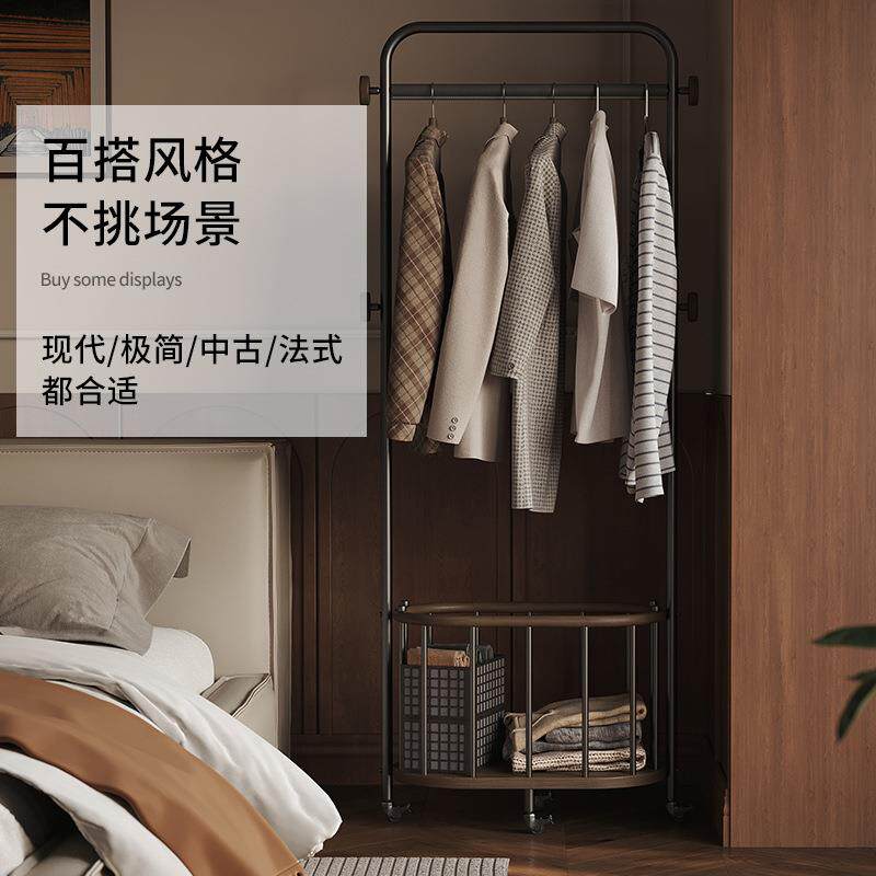 衣功架落地卧脏衣服衣收纳架胡桃木入室户挂衣架不RXA锈钢多能帽