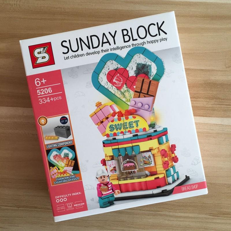 儿童礼物街景积木女孩子拼装房子城市甜品屋S5200女生小卖铺玩具