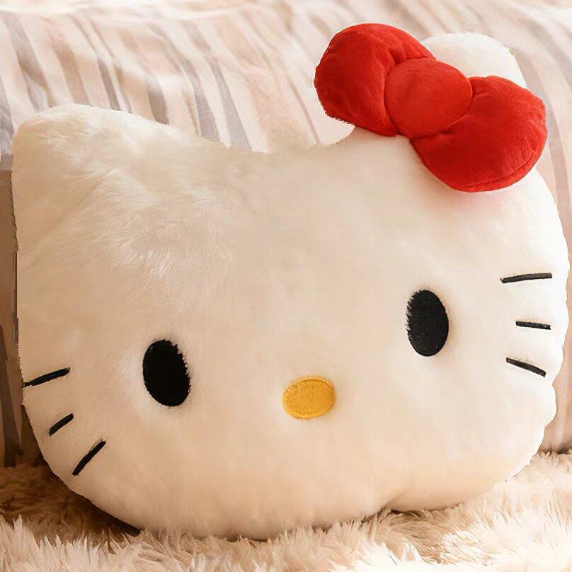 可爱猫头抱枕毛绒绒靠垫沙发床头靠枕车载靠枕午睡枕头生日礼物女