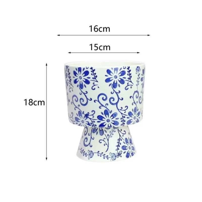 青花瓷纹蝴蝶兰陶瓷花盆中国风室内复古装饰瓷器绿植花卉通用娜幽