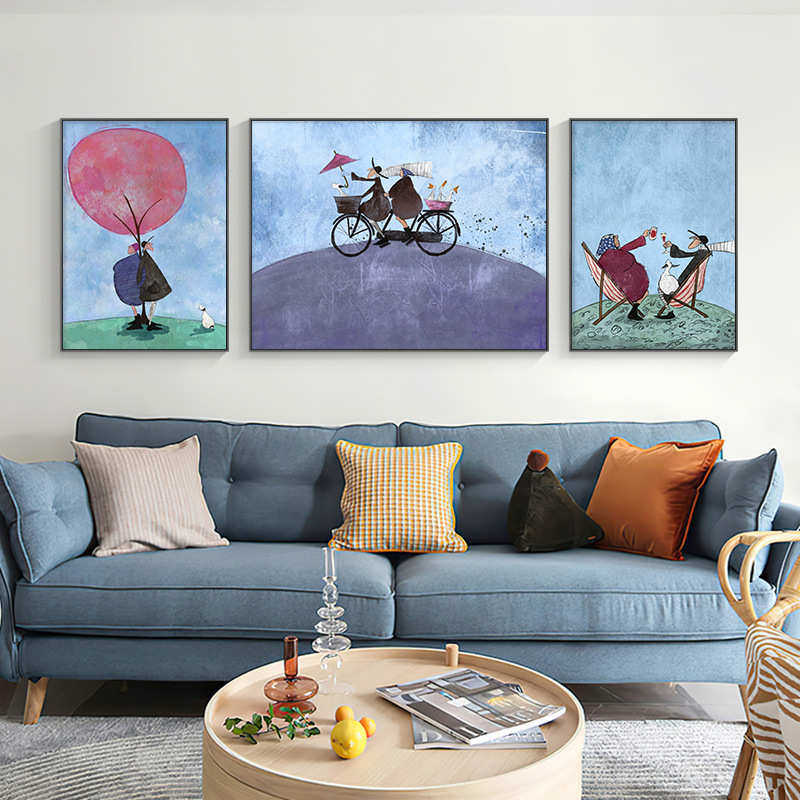 北欧客厅沙发背景墙装饰画高级感欧式墙壁画现代简约艺术挂画美式