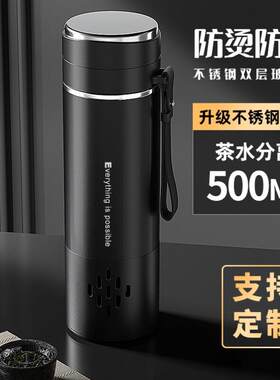 高档玻璃杯三层防摔耐高温可携式提绳商务办公男女泡茶水杯子礼品