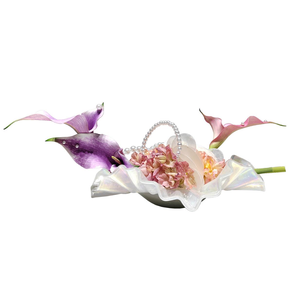 现代轻奢仿真花艺粉色花样板房客厅餐桌软装桌面假花套装整体摆件