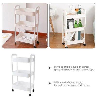 2 Tier White Storage Rack PP Material Kitchen Bathroom