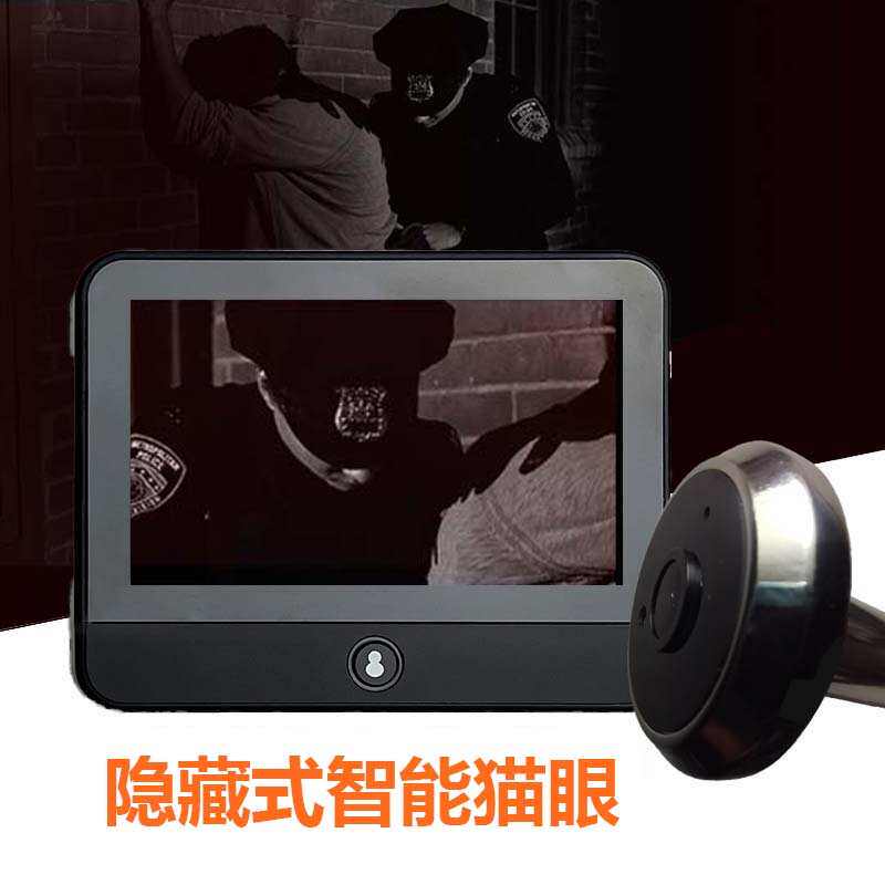 智能可视门铃电子猫眼防盗门通用内置摄像头家用高清监控入户门镜