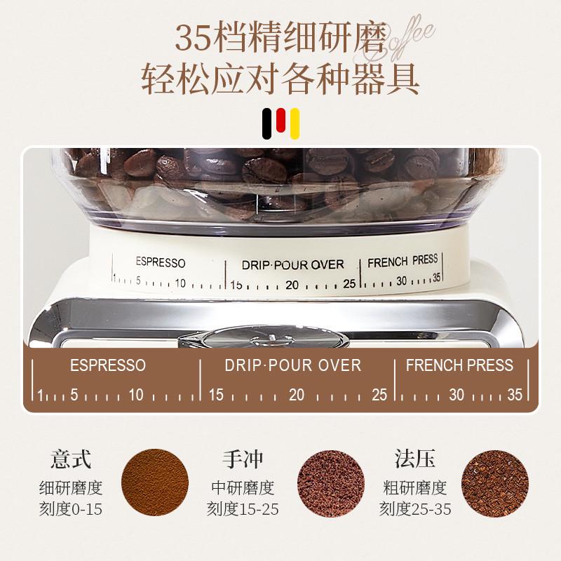 德国Derlla电动磨豆机咖啡研磨机家用小型意式手冲自动磨粉非手摇
