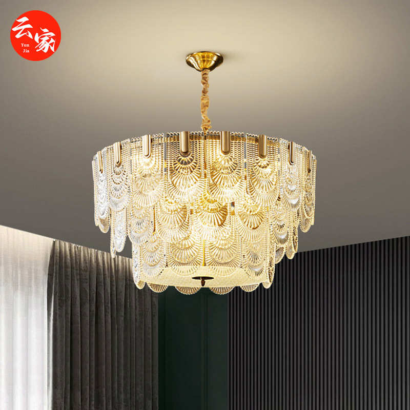 法式全铜水晶吊灯客厅餐厅复古宫廷浪漫设计师风格后现代玻璃吊灯
