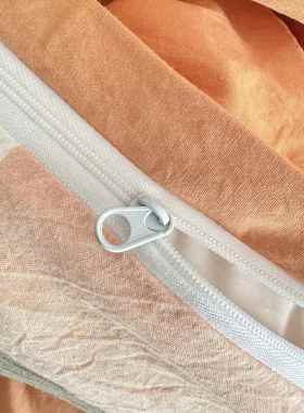 A类全棉水洗双棉被四件套亲肤床套学生宿人舍单人87175床三件套团