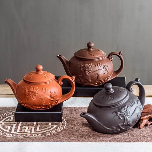 紫砂壶茶具套装茶壶泡茶花茶家用过滤壶茶杯早市地摊大容量陶瓷壶