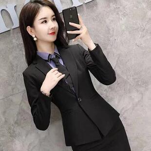 西装套装女秋冬时尚气质女神范高端上班服酒店工装正装前台工作服