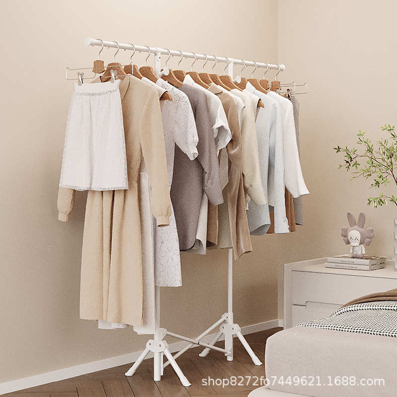 伸缩折叠晾衣架家用室内落地晒衣杆不占地方的凉衣架无阳台