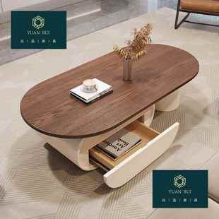 大桌PVZ小户型客厅家实用新约款 感茶台桌茶中古风木茶几复古风简