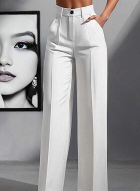 Women's Waist-Cinch Slimming Leopard Print Wide Leg Pants
