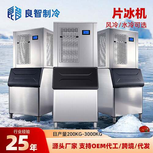 制冰机商用分体式3000KGT鳞片制冰机餐饮超市生鲜区渔业捕捞片冰