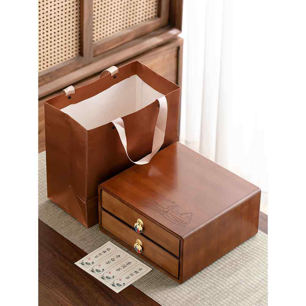 高档普洱茶饼礼品盒空盒包装盒收纳盒中式木盒357克福鼎白茶双饼