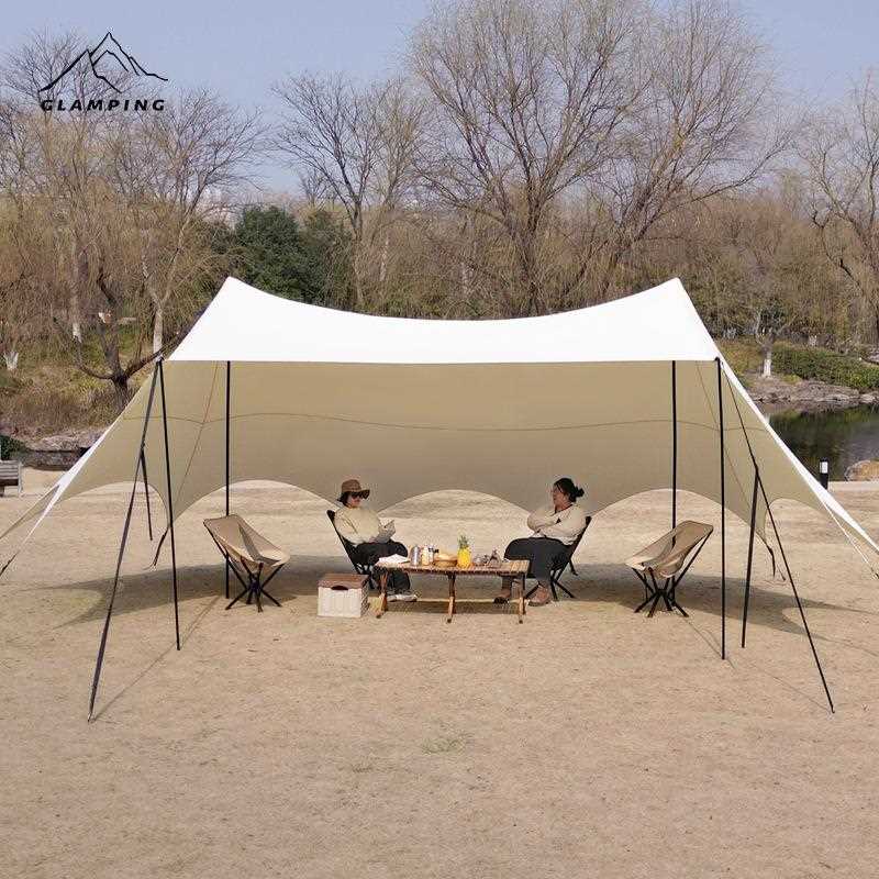 新款直销RX户外超大A塔客厅双峰穹顶天幕帐篷营地黑胶防晒天幕遮