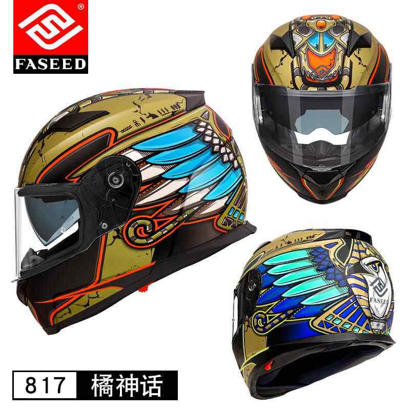 正品FASE车D摩托头盔男女双镜片冬季防雾盔机车全3c蓝牙安全赛车8