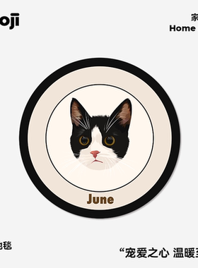 POOJI宠物定制周边轻奢牛奶绒地毯客厅卧室可水洗猫咪狗创意礼物