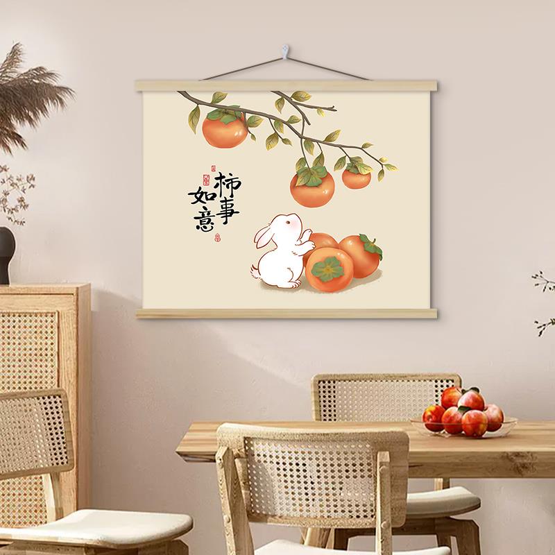 新中式电表箱装饰画配电箱遮挡挂画鞋柜上方挂绳壁画餐桌饭厅墙画