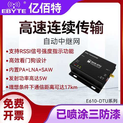工业级无线 线数传电台RS485/232高速低延迟自动中继组网乙太网网