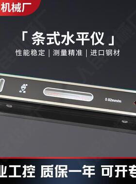 山光条式水平仪工业级机床测量高精度灵敏性能0.02mm尺钳工100200